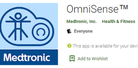 Screen Capture of Medtronic App