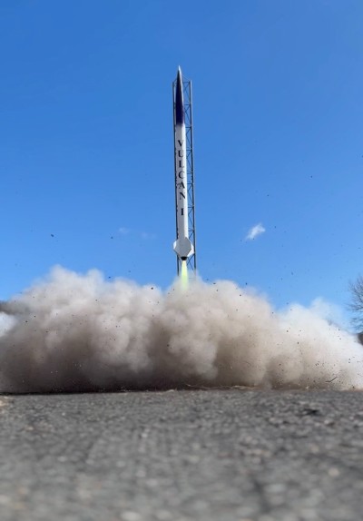 Vulcan 1 rocket lifting off flawlessly into the blue skies in Huntsville, Alabama on May 4, 2025.