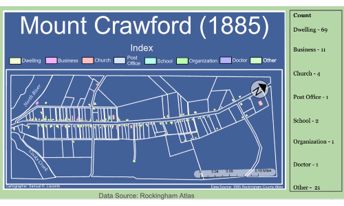 Mount Crawford Virginia community map 1885