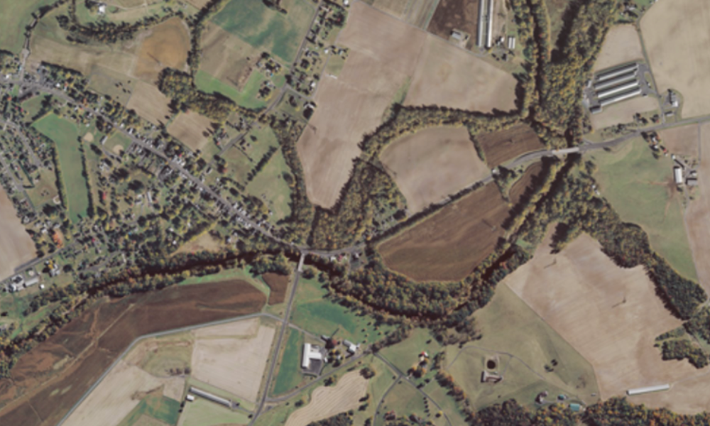Mount Crawford Virginia map showing the confluence of two rivers.