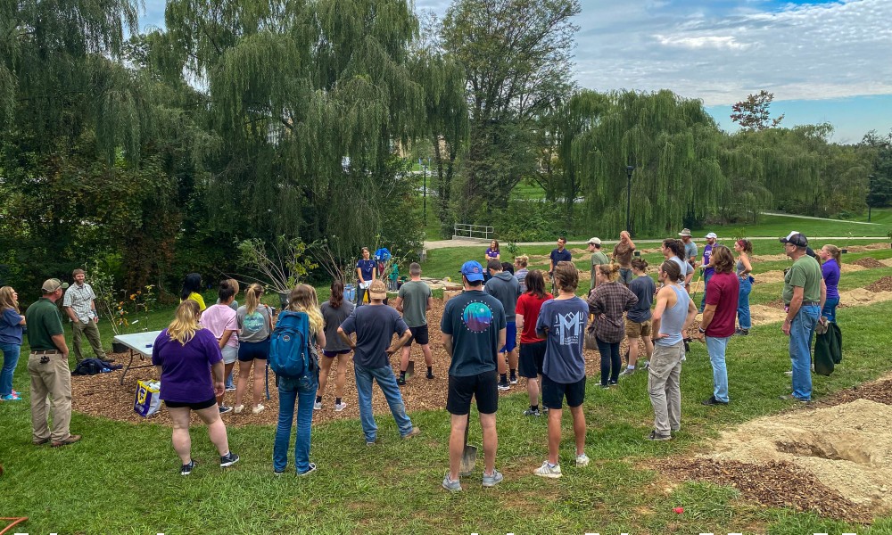 Learning about JMU's edible food forest