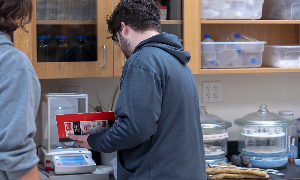 Boswell and Brown working in lab