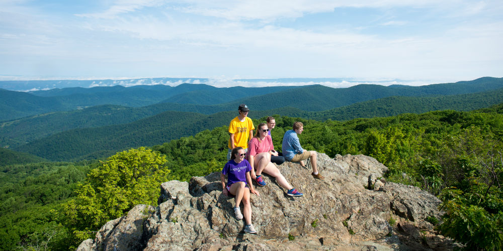 Students hiking