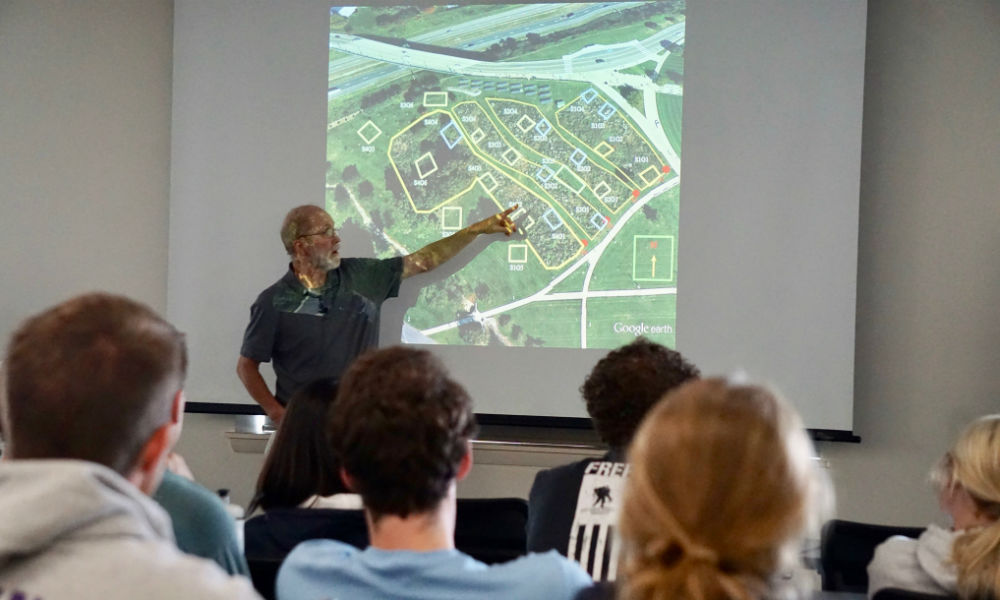 Professor Teel explaining the Hillside project