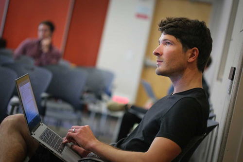 a student studying