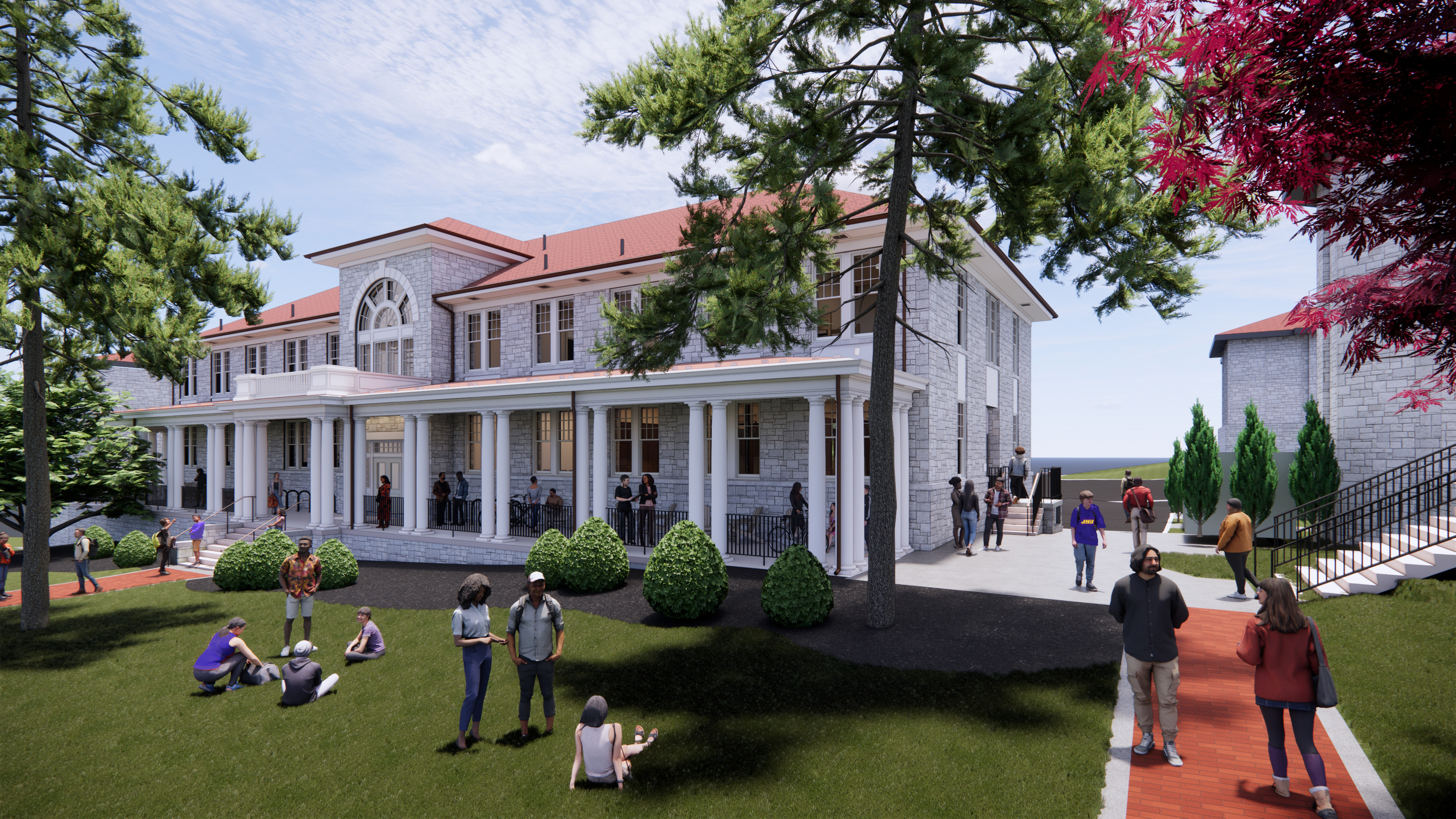 Architect rendering of future Alger Hall