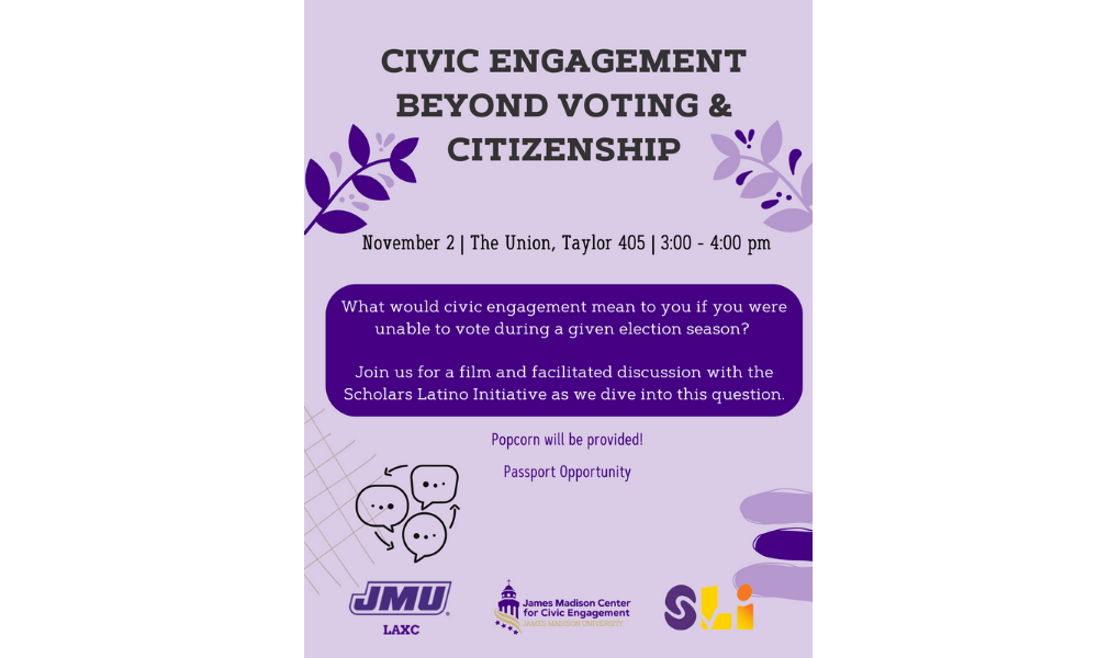 Civic engagement beyond voting and citizenship, october 2 event poster