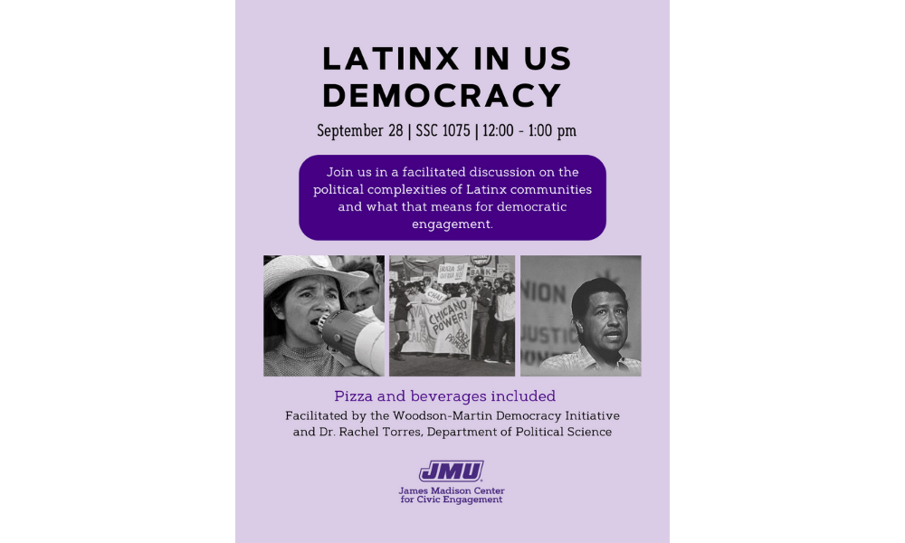 Latinx in US Democracy, September 28 event poster