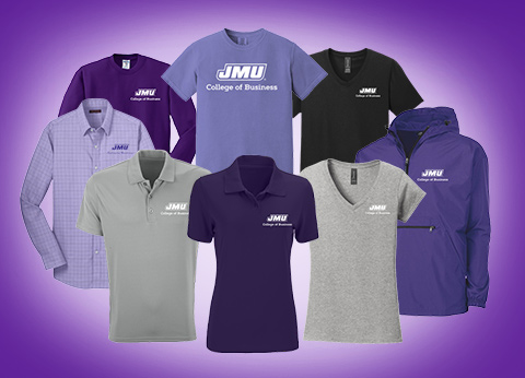 JMU College of Business branded apparel