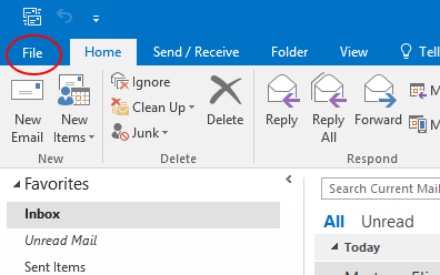 Outlook 2016 Screenshot