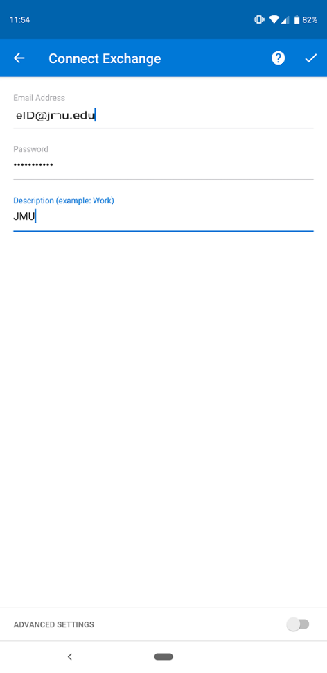 Enter Exchange Email Password