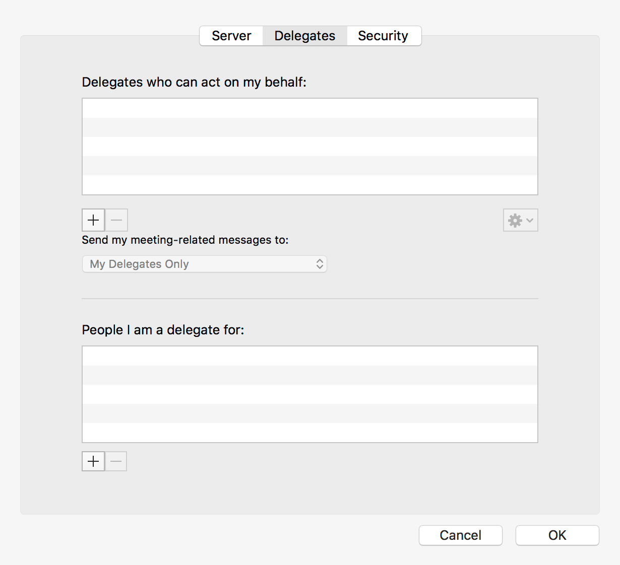 Granting Delegate Access to Mailbox Screenshot