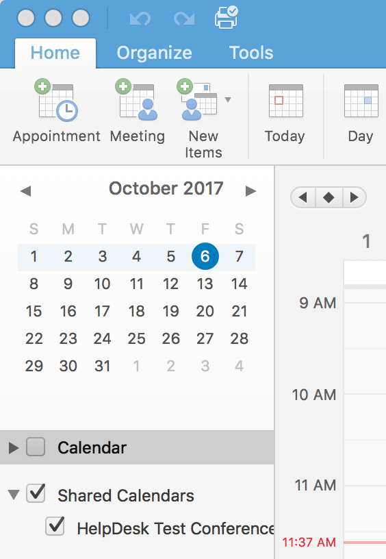 Adding a Shared Calendar Outlook 2016 for Mac JMU