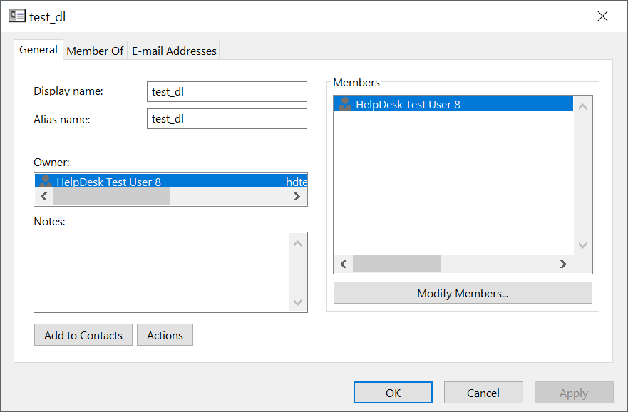 Managing Distribution List Screenshot