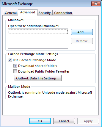 Accessing Shared Mailboxes Screenshot
