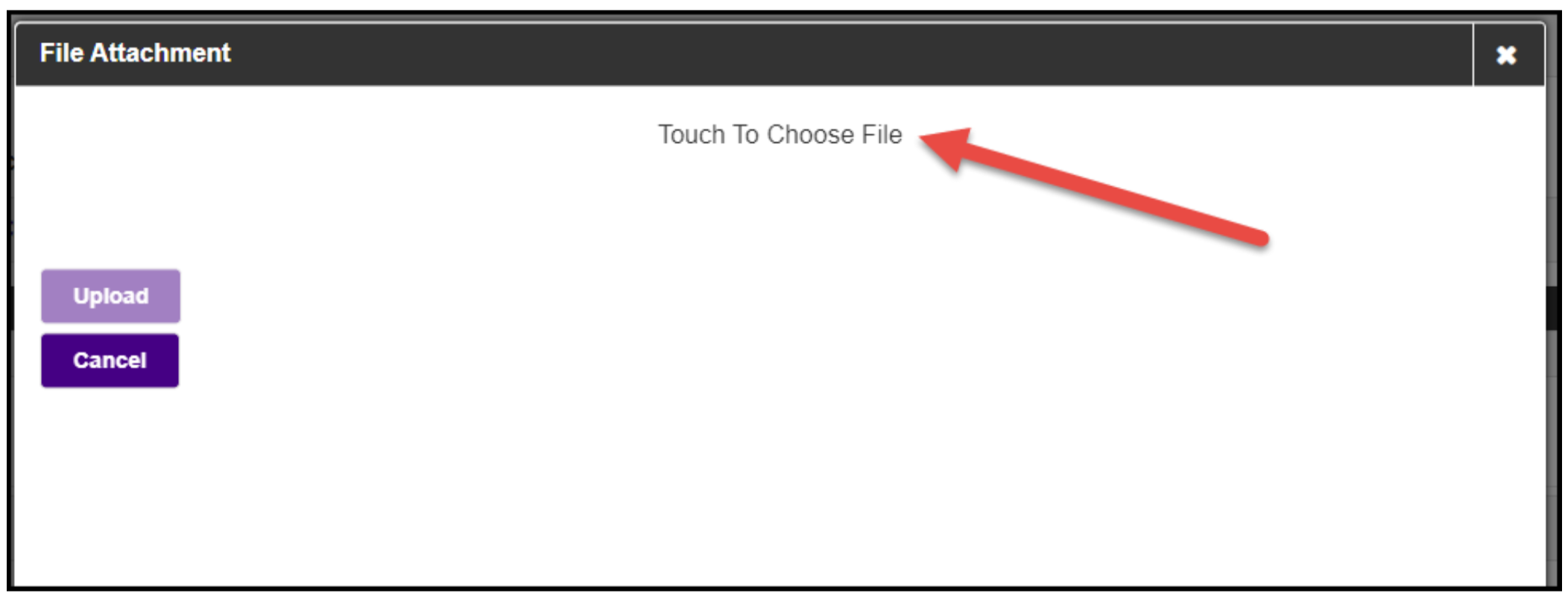 Select the Touch to Choose File