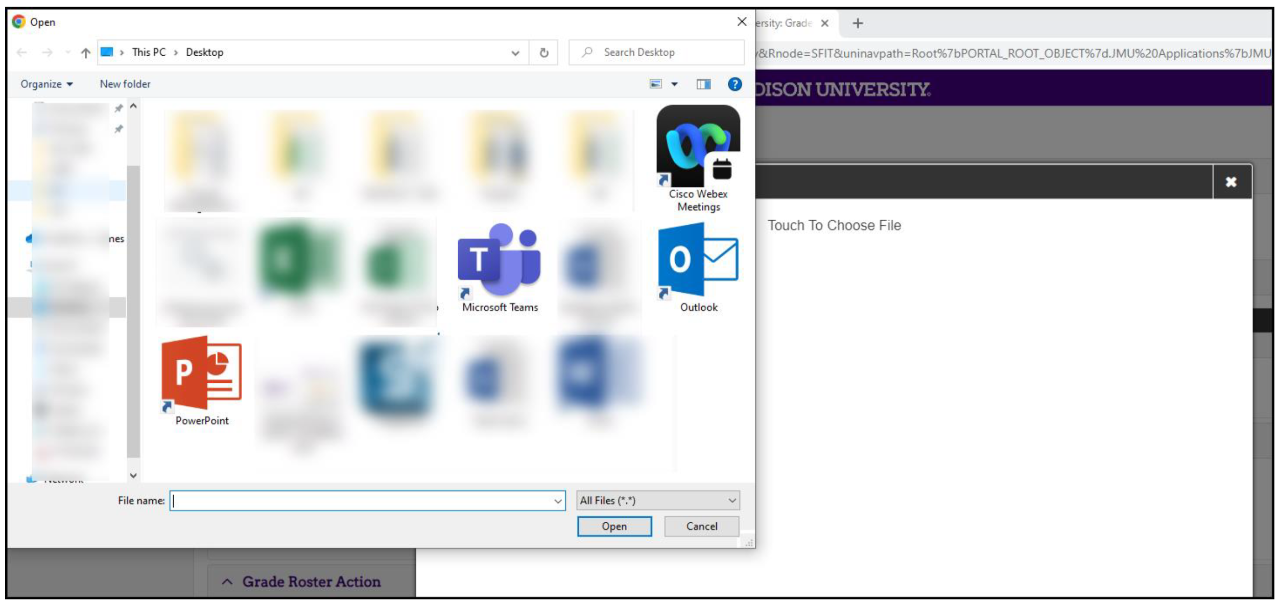 Select your grades file