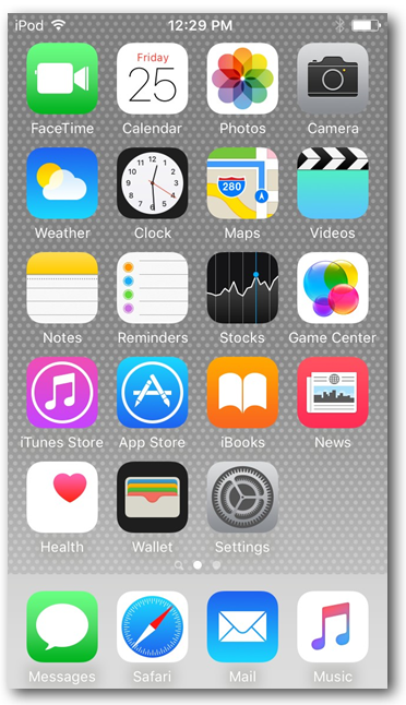 Home Screen with Wi-Fi icon