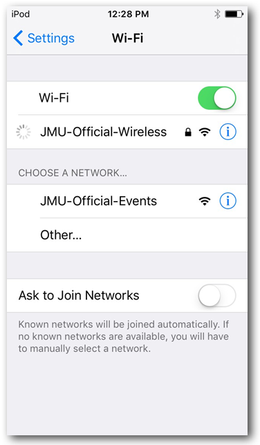 Wi-Fi with spinning indicator