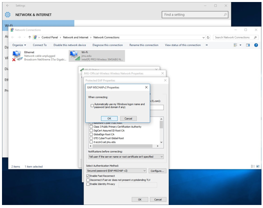 Automatically use Windows logon checkbox