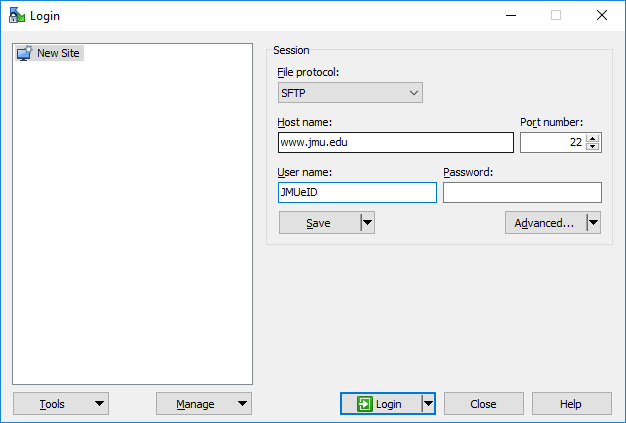 WinSCP Login