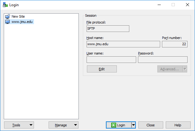 WinSCP Login