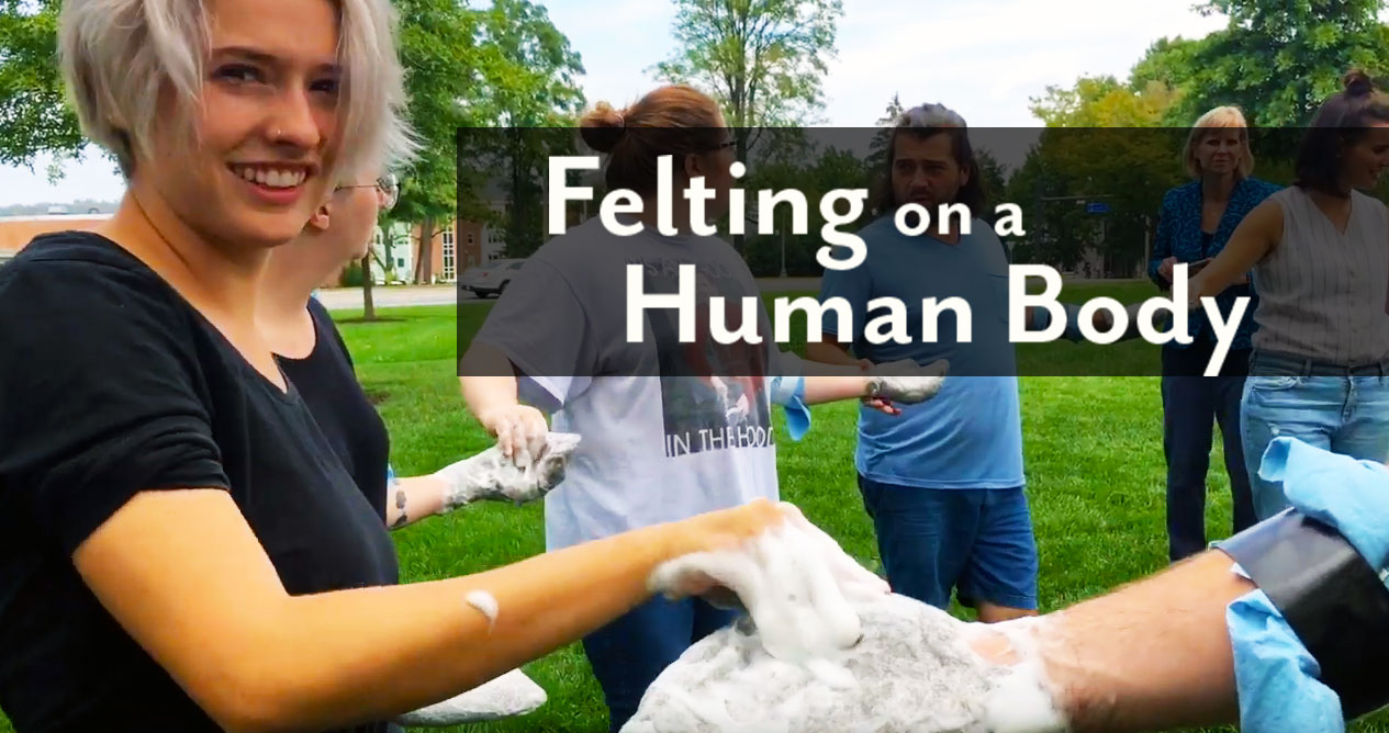 Felting on a human body video