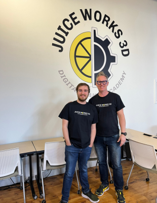 JuiceWorks 3D Intern Daniel Manley with Founder Andrei Dacko
