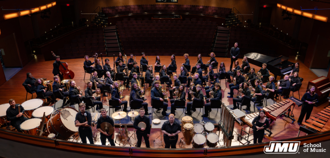 wind ensemble on stage