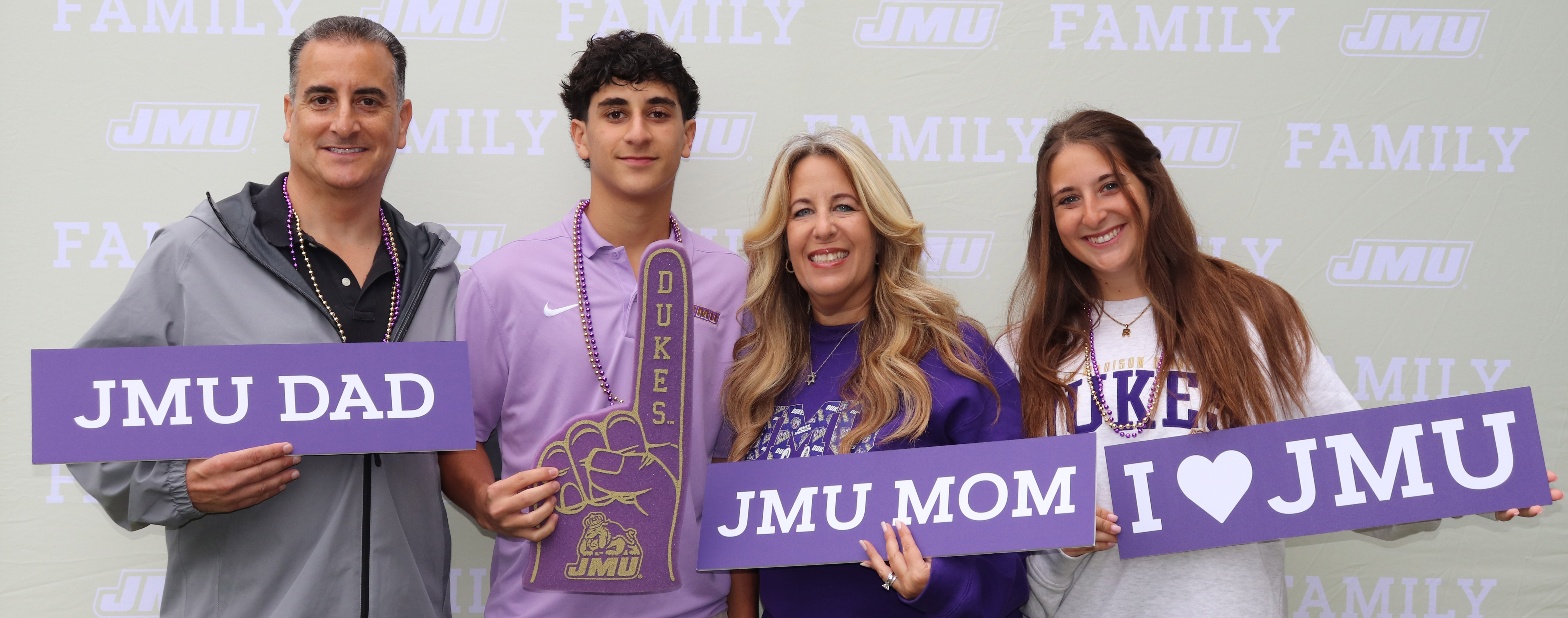 JMU mom, dad, son and daughter