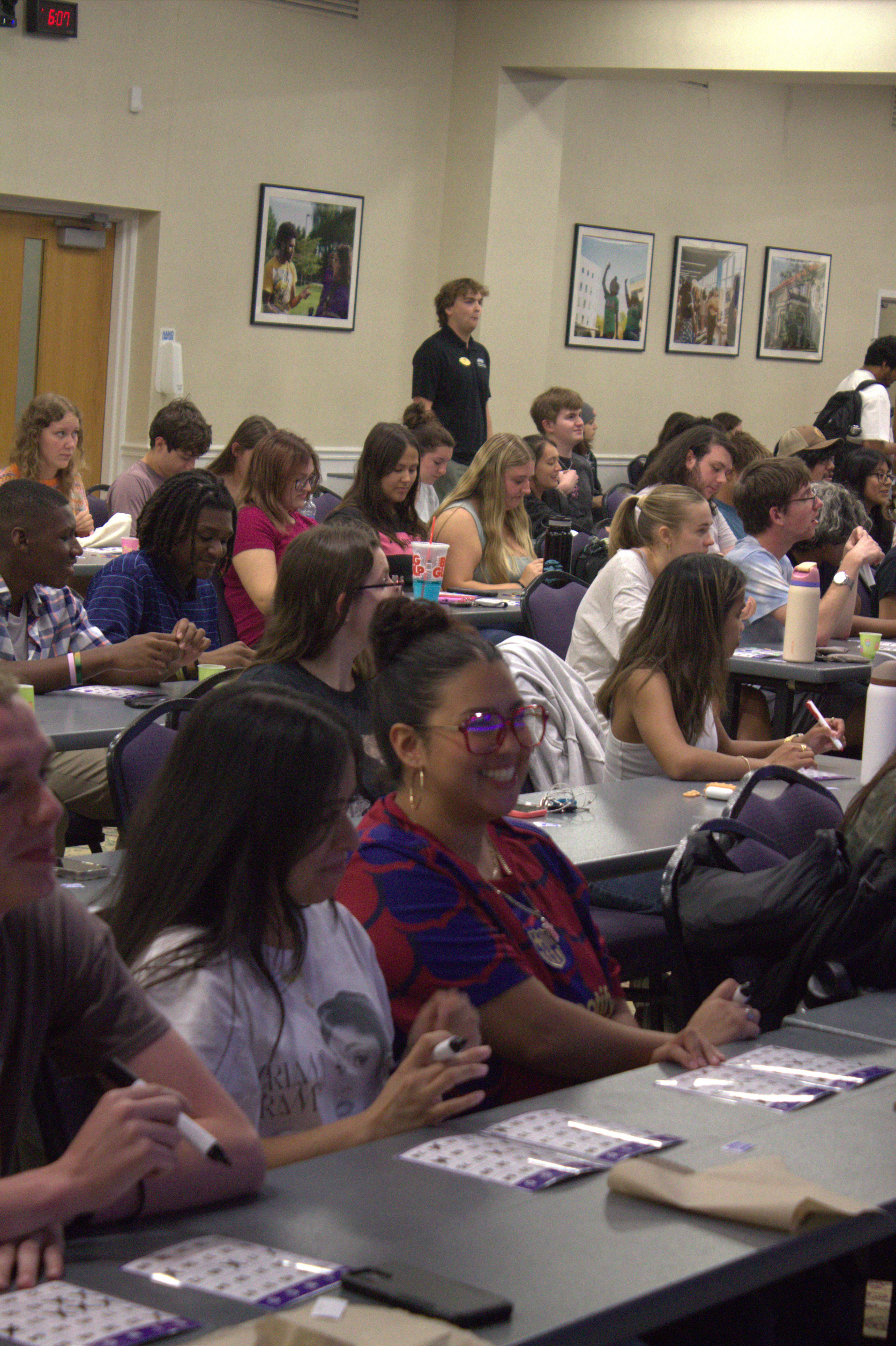 students playing bingo