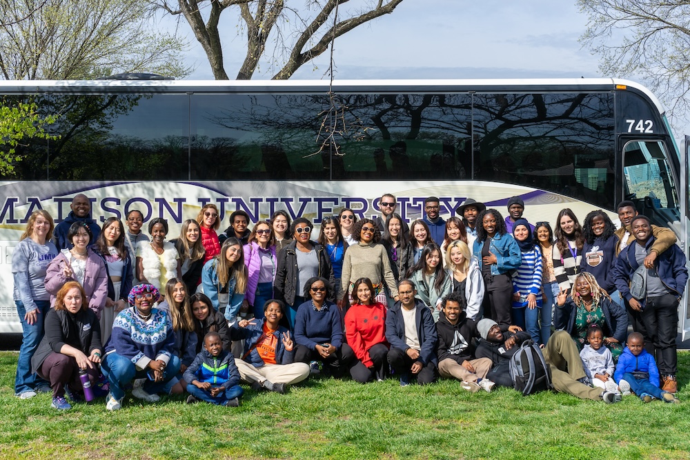 Cherry blossom group photo