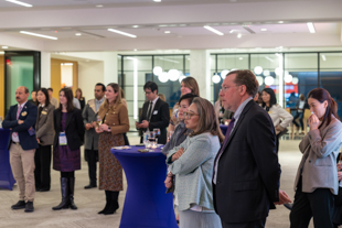 IIE President Jason Czyz listens to remarks during the reception at the JMU Washington Center