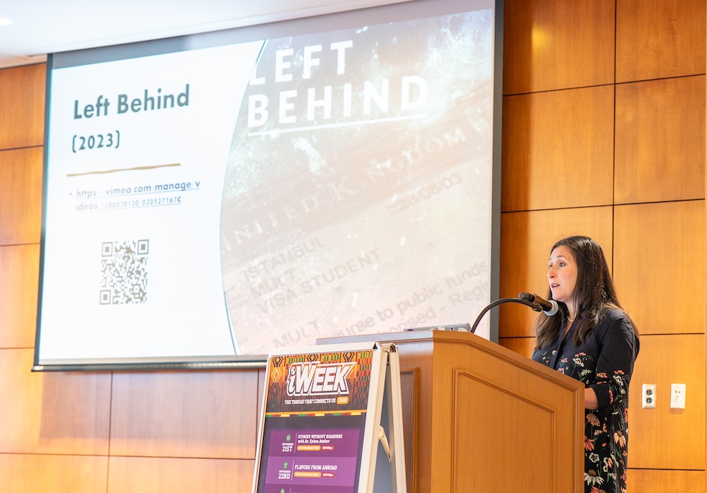 Keynote Speaker Dr. Eylem Atakav speaking at the Presidents Hall.