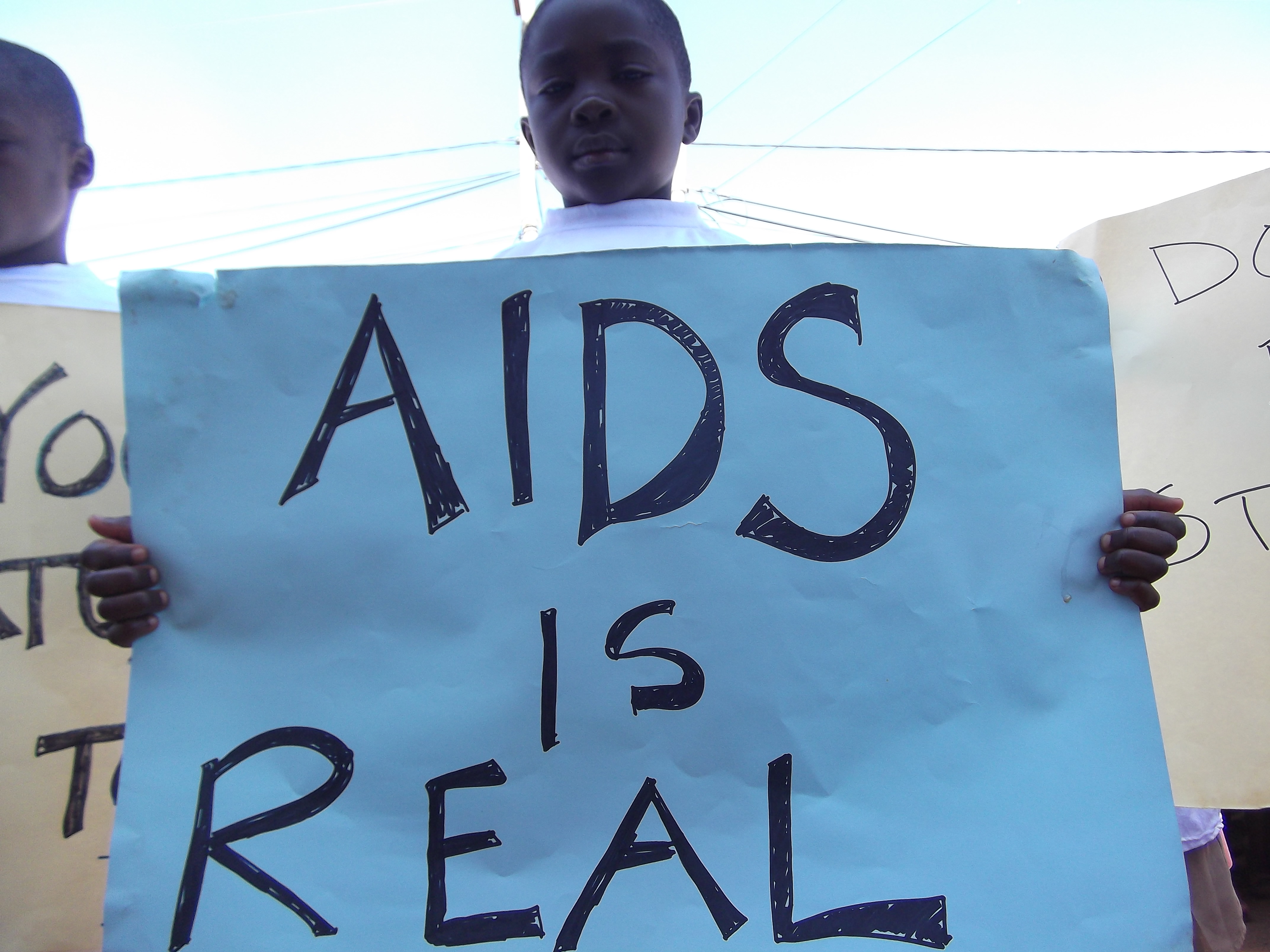children fighting for AIDS awareness in Cameroon, photo provided by Peace Corp site