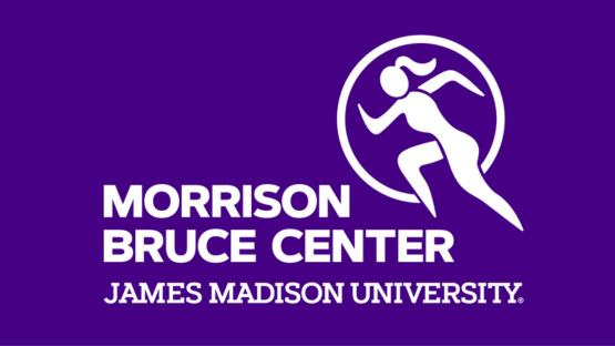 Morrison Bruce Center logo for James Madison University, with a stylized running figure in a circle on a purple background.