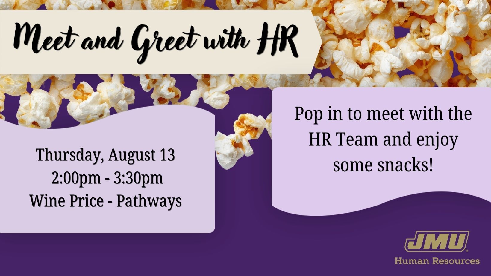 HR Meet & Greet, Thursday, August 13, 2026, 2p-3:30pm, Wine Price Pathways