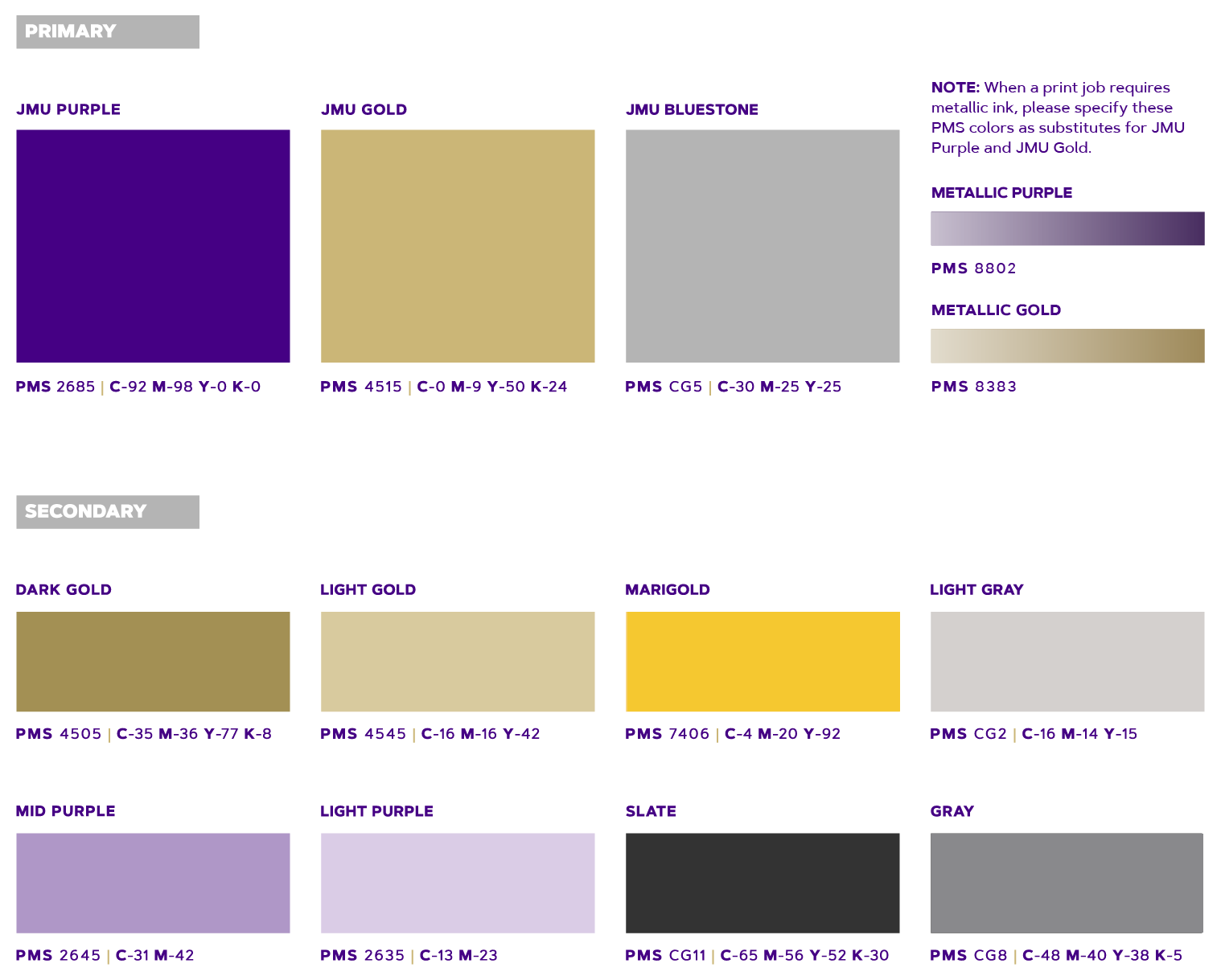 Metallic Gold Pms Color Chart