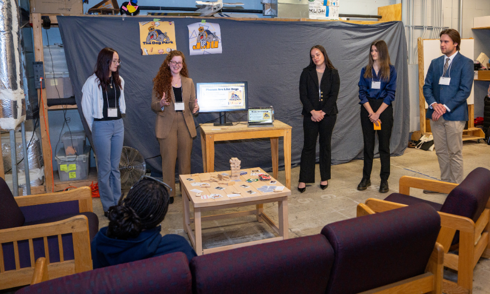 Students present at the Solutions Showcase.