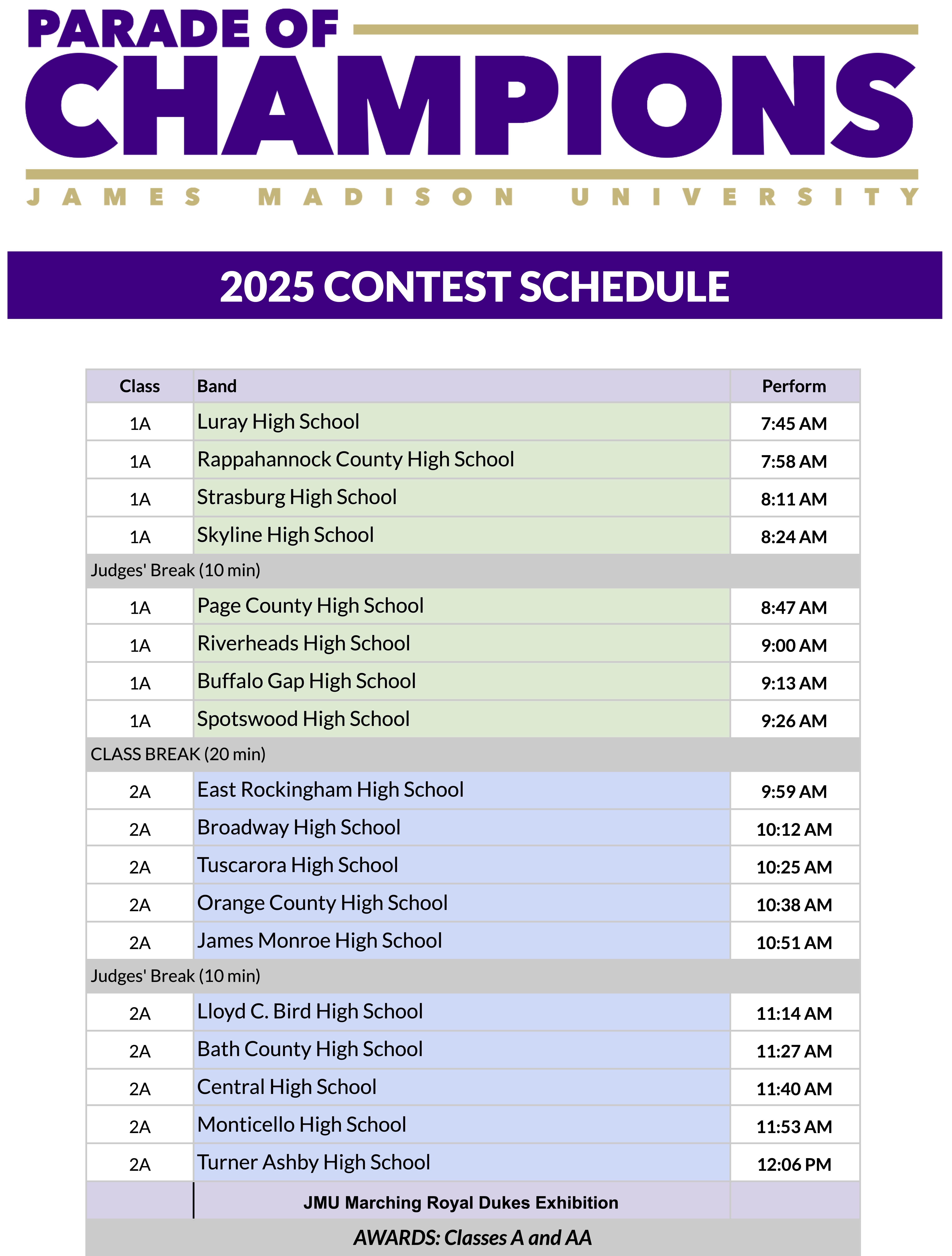 POC Schedule Page 1