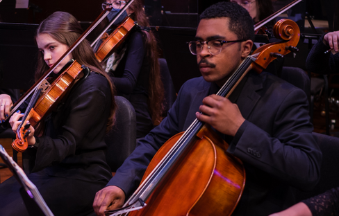 Cellist performing