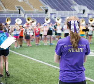 Marching band on field