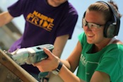 Photo of JMU students helping to rebuild a house in New Orleans, La.