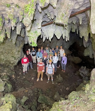 Students in Puerto Rico cave