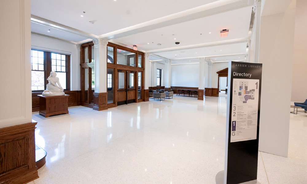 The restored lobby in the final weeks before Carrier reopened Aug. 3.