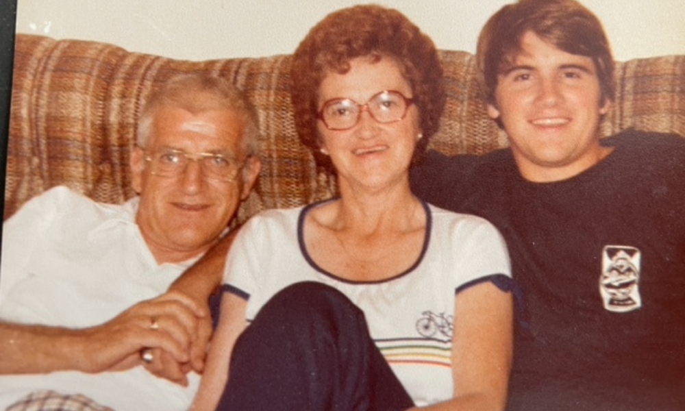 Hillgrove with his parents