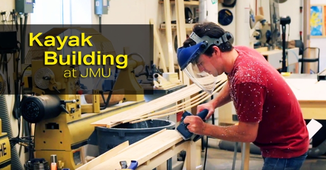 Kayak building class at JMU