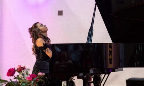 student playing piano