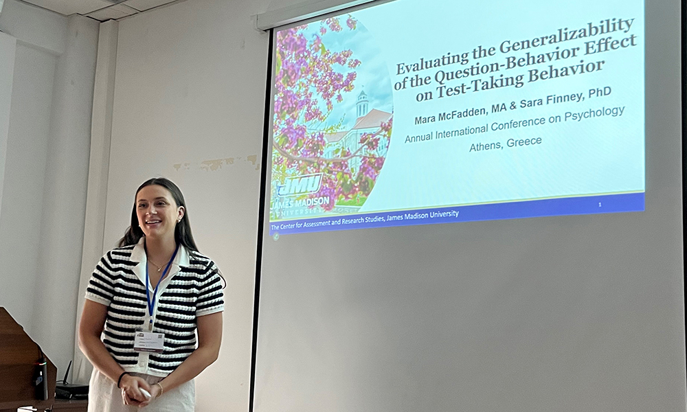 Mara McFadden presents at the conference.