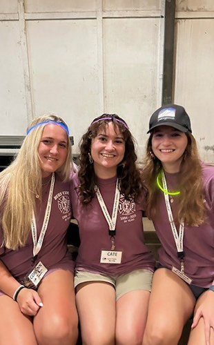 Occupational Therapy students Corrinn Ford, Cate Foster and Chloe Swan working at Central Virginia Burn Camp